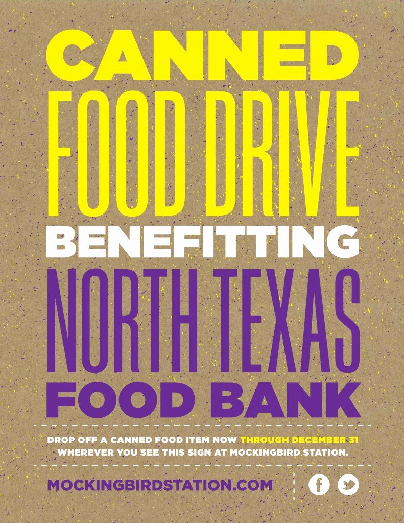 Can Food Drive Flyer Lovely Canned Food Drive at Mockingbird Station