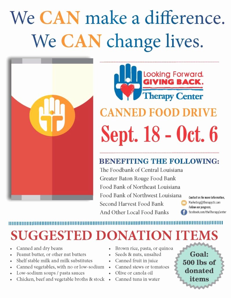 Canned Food Drive Flyer Inspirational the therapy Center