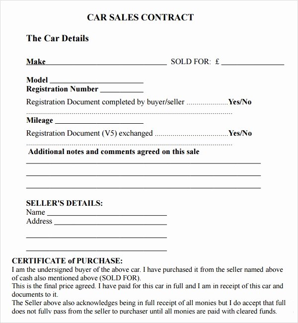 Car Sale Agreement Word Doc Beautiful Sales Agreement Template