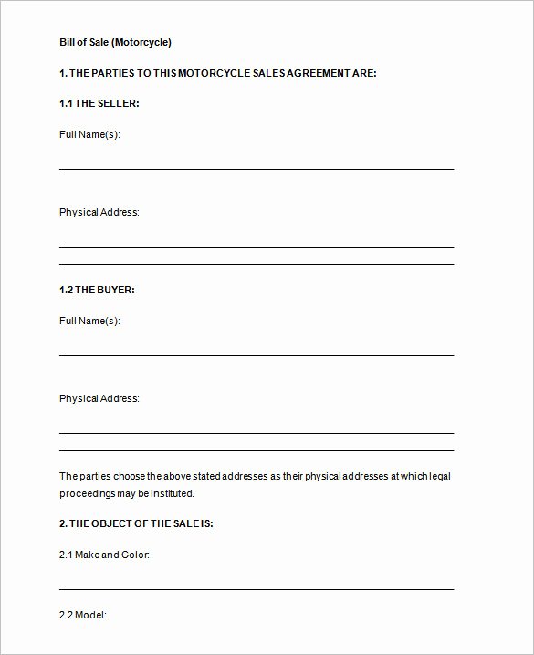 Car Sale Agreement Word Doc Unique Bill Of Sale Template 44 Free Word Excel Pdf
