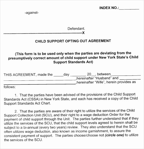 Child Support Agreement Template Awesome Sample Child Support Agreement 7 Example format