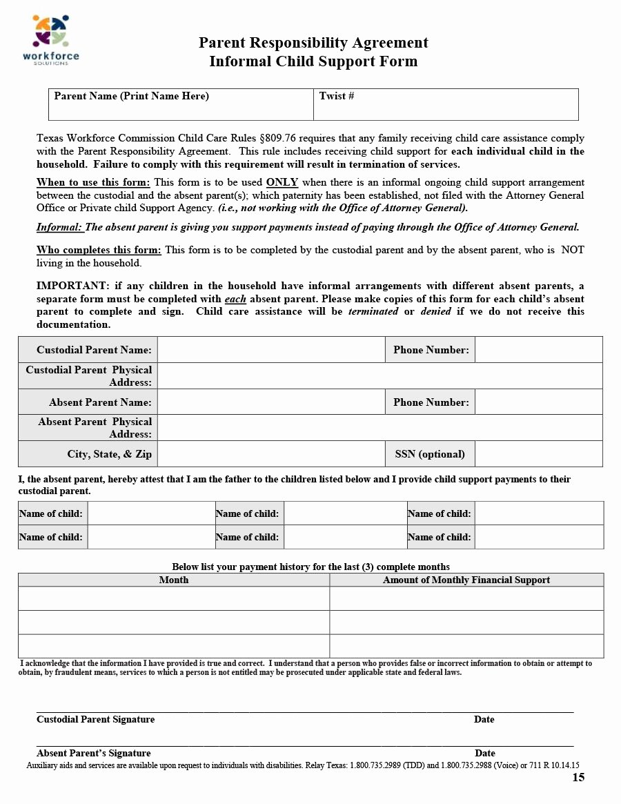 Child Support Agreement Template Inspirational 32 Free Child Support Agreement Templates Pdf &amp; Ms Word