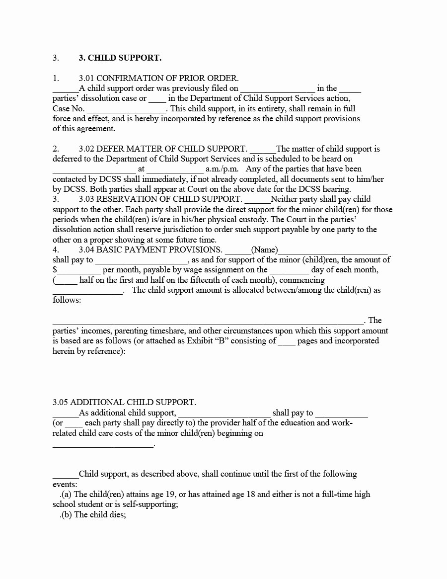 Child Support Agreement Template Lovely 32 Free Child Support Agreement Templates Pdf &amp; Ms Word