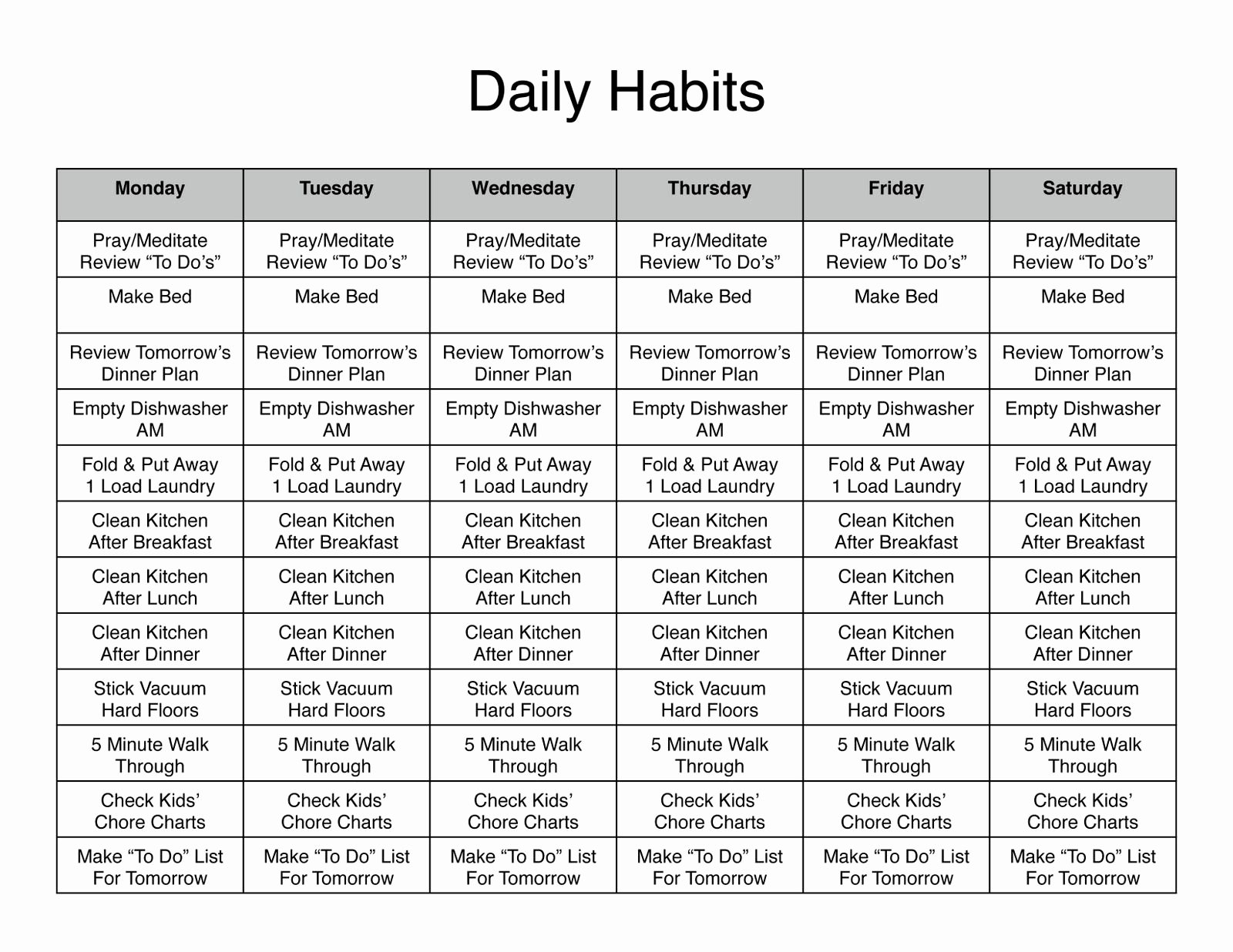 Chore List for Adults Best Of Monthly Chore Chart for Adults Google Search …