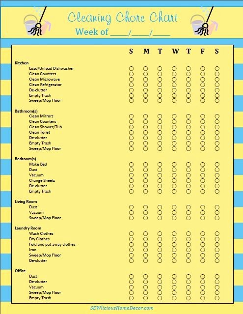 40 Chore List For Adults Desalas Template