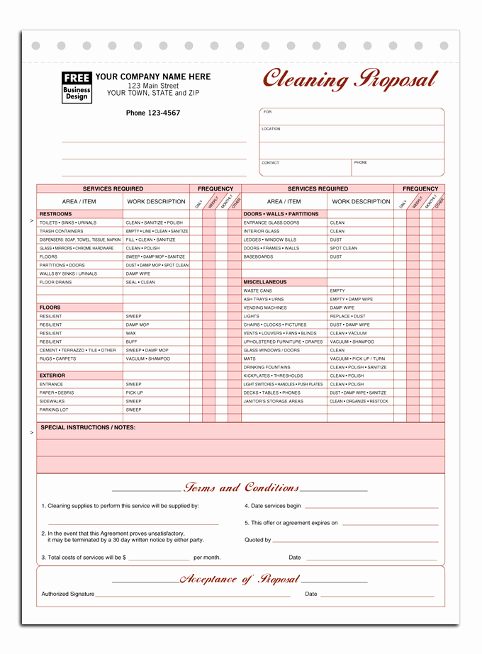 Cleaning Services Price List Template Inspirational 5521 680×923 Business forms Pinterest