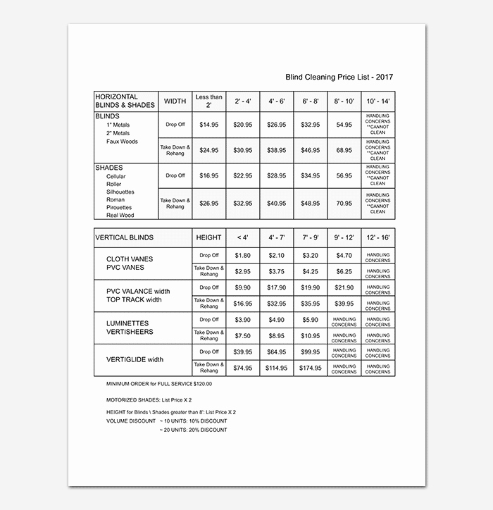Cleaning Services Prices List Best Of Cleaning Price List Template 12 In Word Pdf format