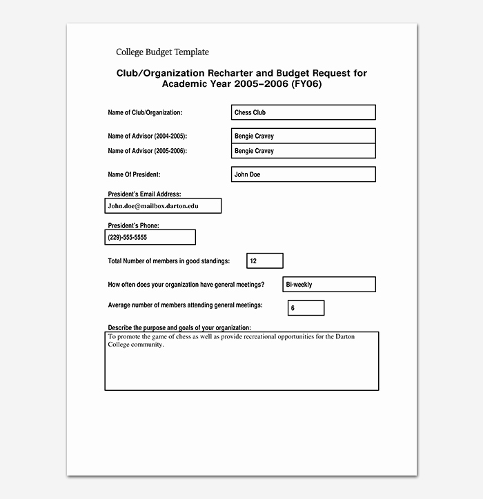 College Student Budget Template Awesome College Bud Template 18 for Word Excel &amp; Pdf