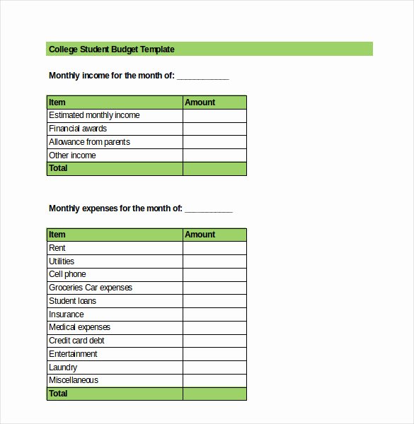 College Student Budget Template Awesome Excel Bud Template 23 Free Excel Documents Download
