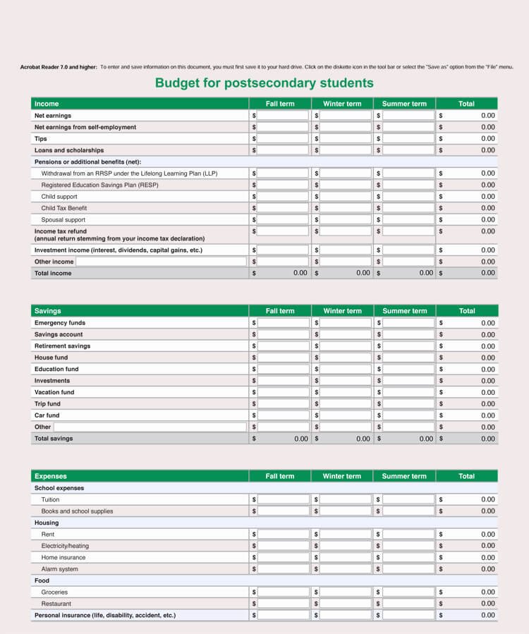 College Student Budget Template New Free Student Bud Worksheet Templates and Saving Tips
