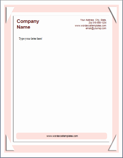 Company Letterhead Template Word New Ms Word Business Letterhead Templates