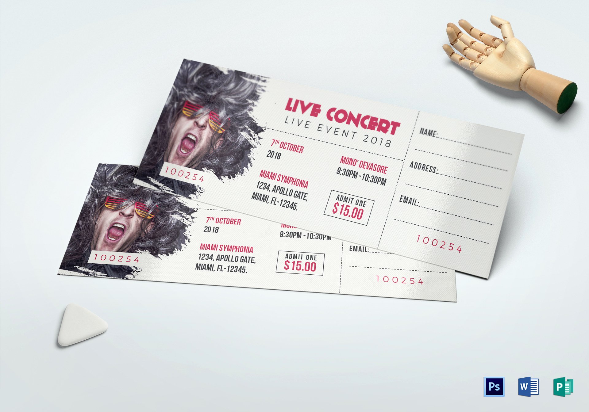 Printable Concert Ticket Template Free