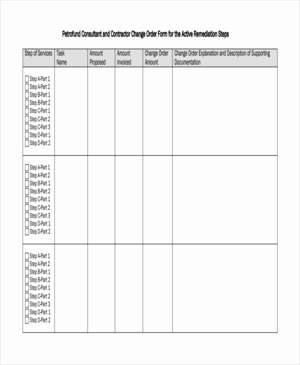 Construction Change order form Luxury Change order forms 9 Free Word Pdf format Download
