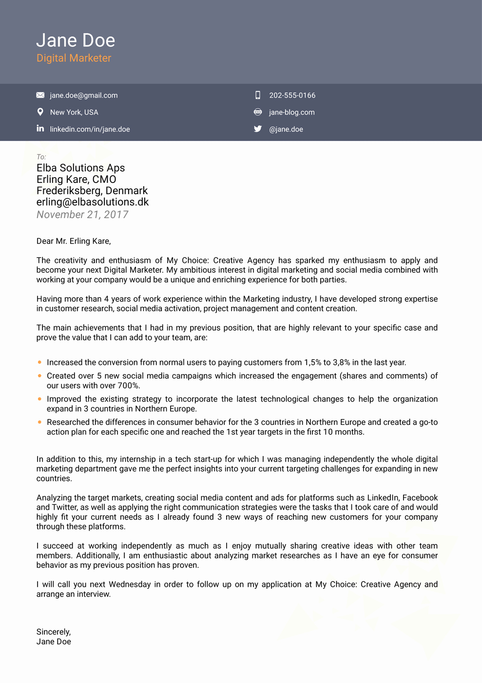 Cover Letter for Employment Luxury 2018 Professional Cover Letter Templates Download now