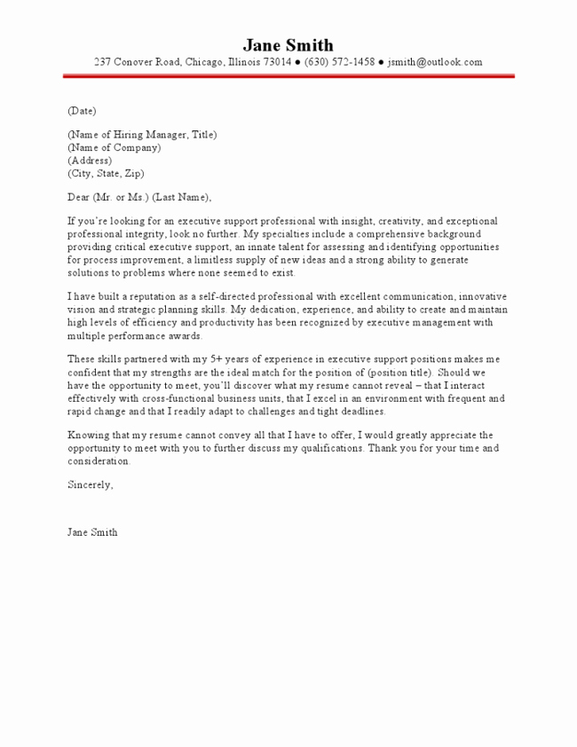 Cover Letter for Executive assistant Awesome Executive assistant Cover Letter