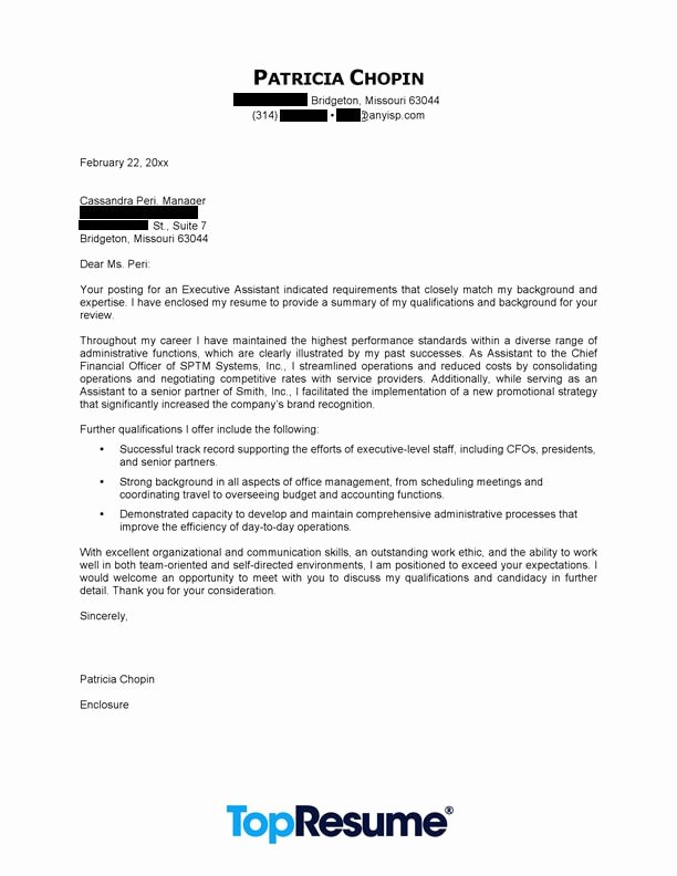 Cover Letter for Executive assistant Beautiful Executive assistant Cover Letter Example
