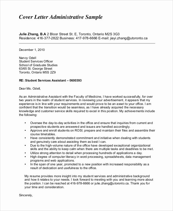 Cover Letter for Executive assistant Lovely Example Cover Letter 10 Samples In Pdf Word