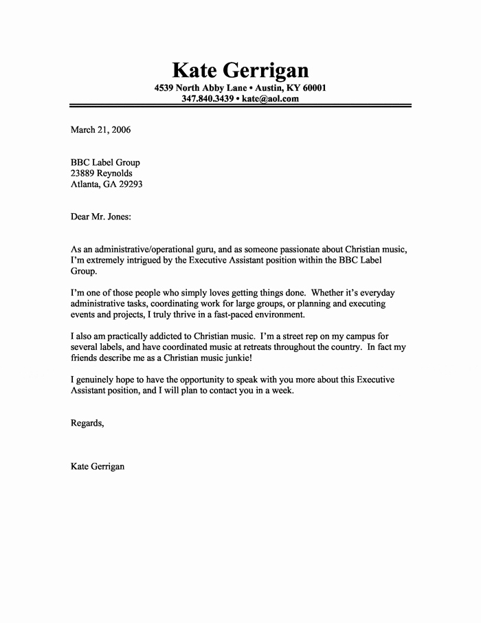 Cover Letter for Executive assistant Luxury Executive assistant Cover Letter Creative