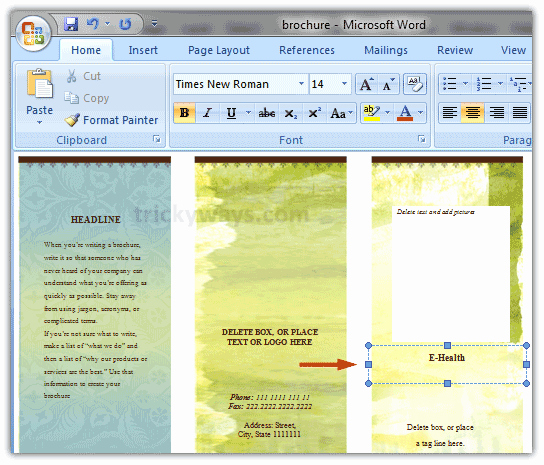 Create A Flyer In Word Elegant Create Brochure In Word 2007 or 2010