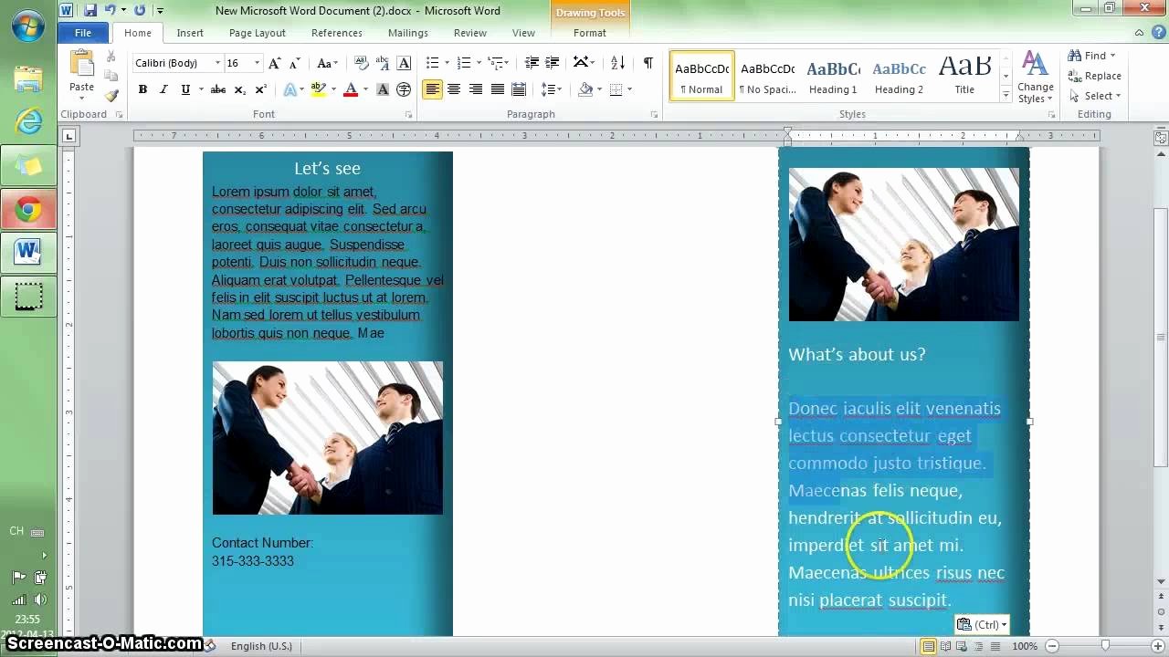 Create A Flyer In Word Unique Word 2010 Tutorial Make A Brochure In 10 Min