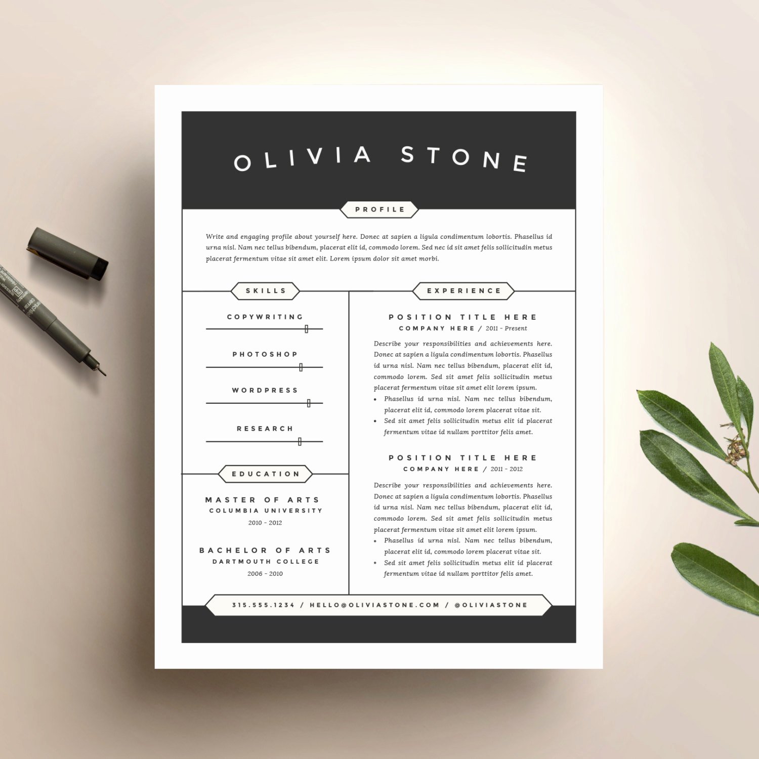 Creative Cover Letter Template Lovely Creative Resume Template and Cover Letter Template for Word