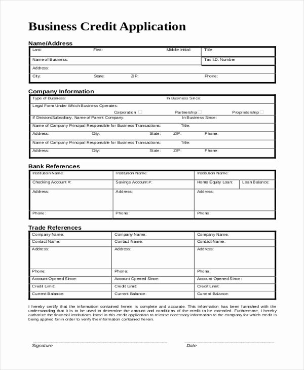 Credit Application form Pdf Awesome Sample Credit Application form 10 Free Documents In Pdf