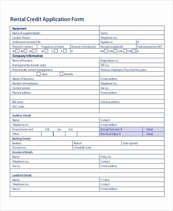 Credit Application form Pdf Awesome Sample Credit Application form 8 Examples In Word Pdf