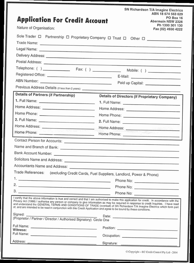 Credit Application form Pdf Luxury Business Credit Application form Pdf