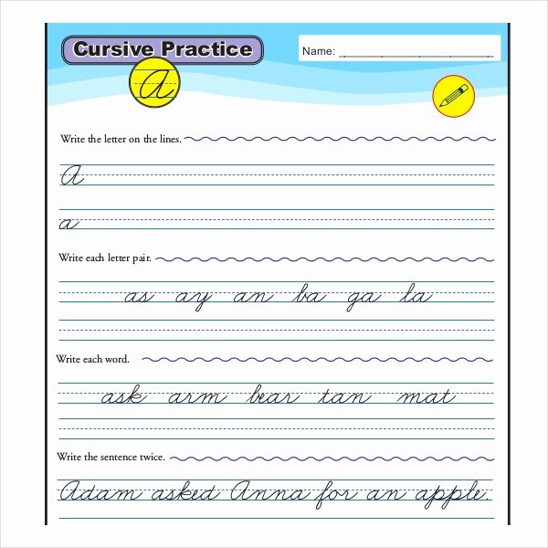 Cursive Handwriting Practice Pdf Awesome 11 Cursive Writing Templates – Free Samples Example