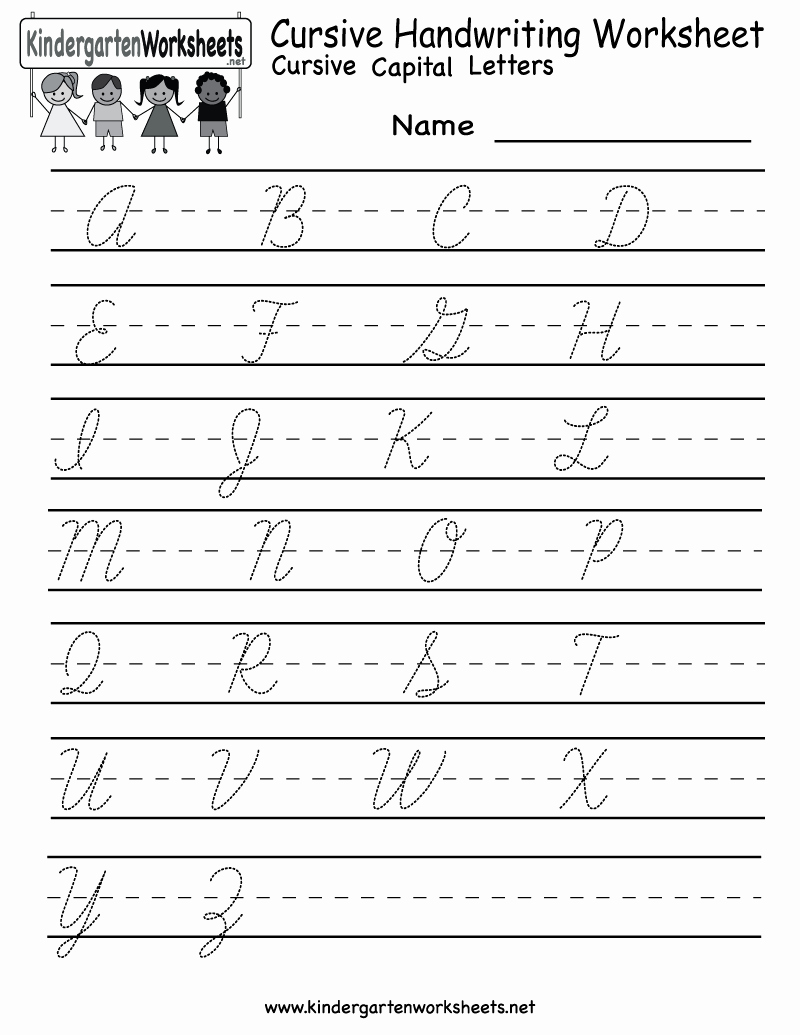 Cursive Handwriting Practice Pdf Lovely Kindergarten Cursive Handwriting Worksheet Printable