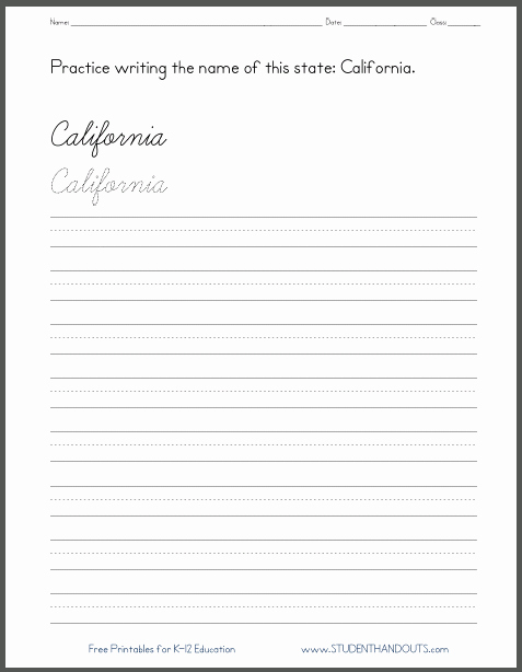 Cursive Handwriting Practice Pdf New California Dreaming Here S A Bit Of Cursive Script