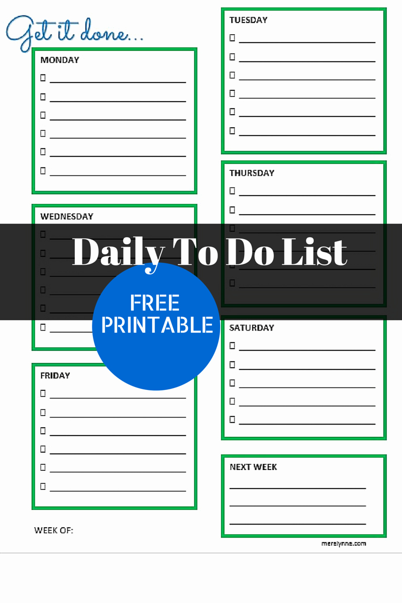 Daily to Do List Template Lovely Get It Done Daily to Do List and Free Printable