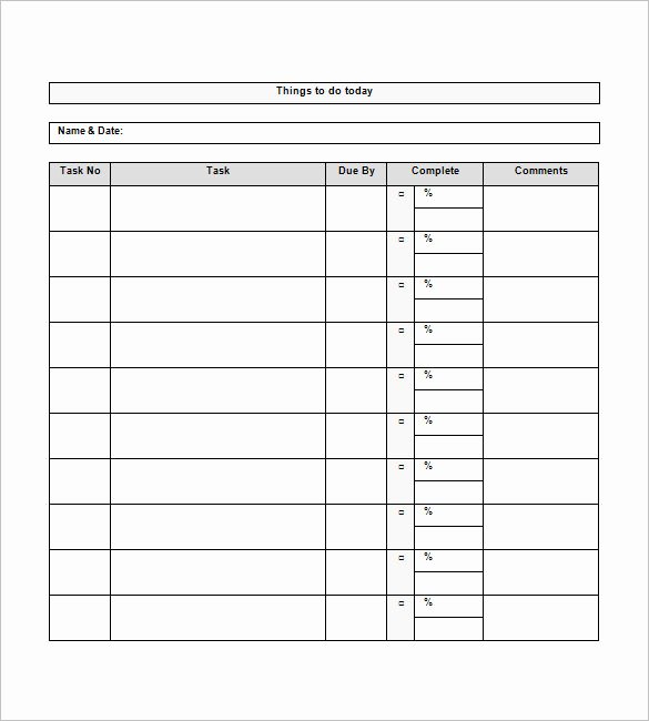Daily to Do List Template New to Do List Template 13 Free Word Excel Pdf format