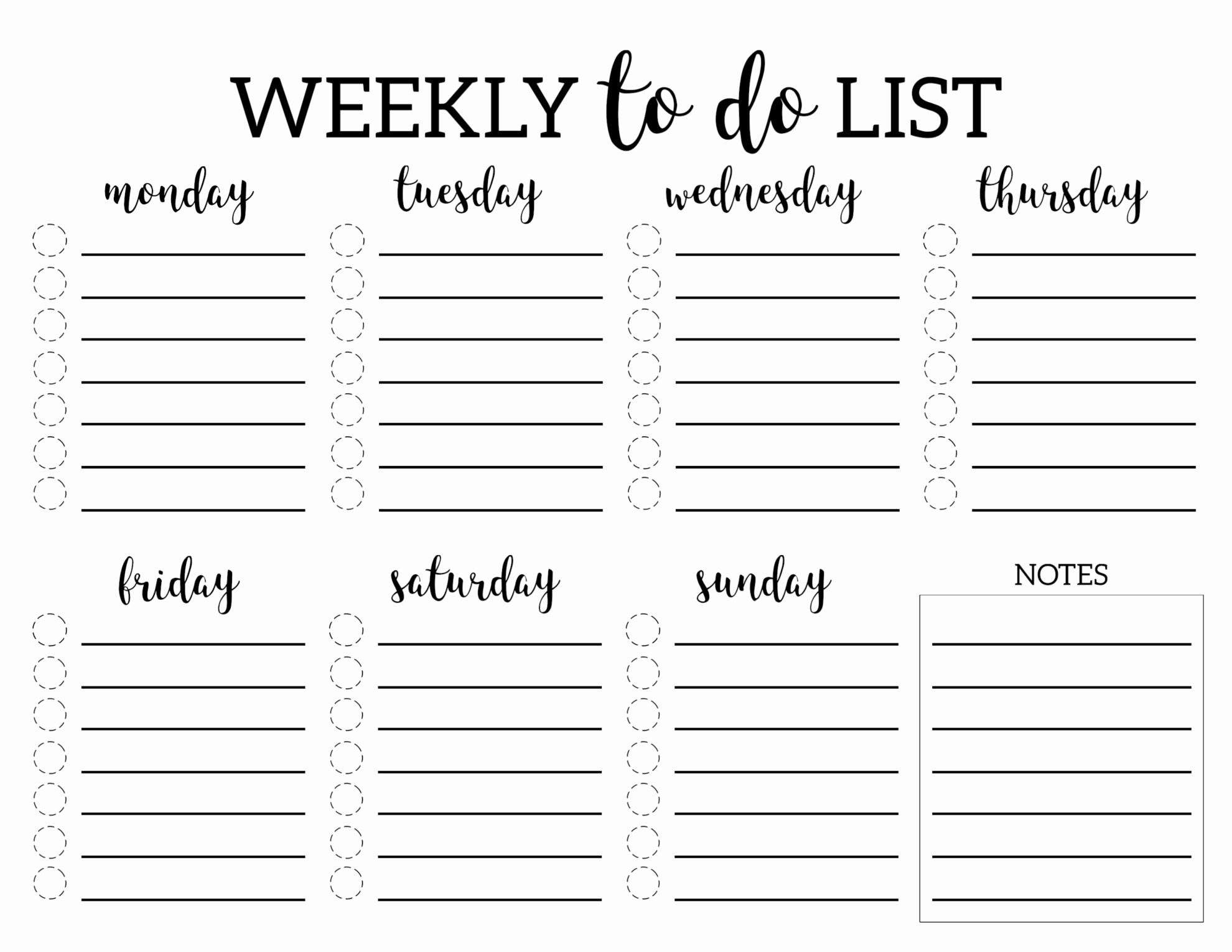 Daily to Do List Templates Lovely Weekly to Do List Printable Checklist Template Paper