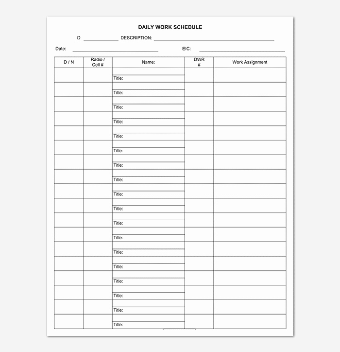 Daily Work Schedule Template Best Of Daily Schedule Template 22 Planners for Excel Word