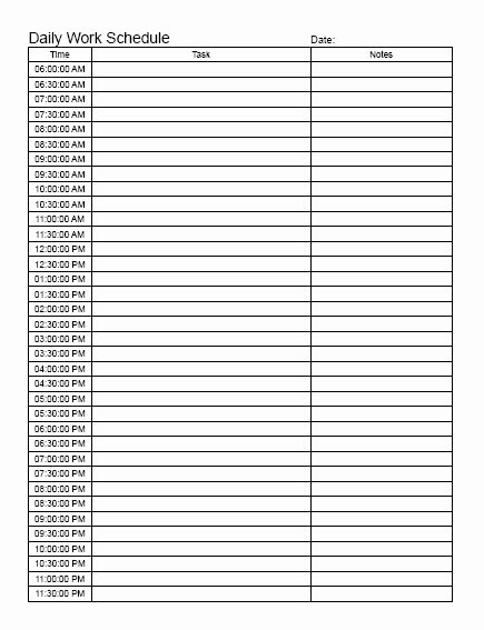 Daily Work Schedule Template Best Of Daily Work Schedule Pdf Business