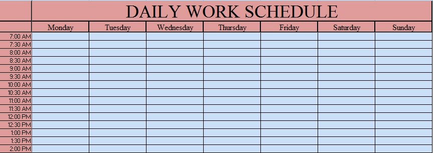 Daily Work Schedule Template Elegant Download Daily Work Schedule Excel Template Exceldatapro