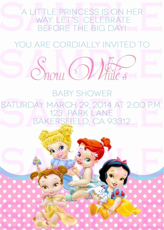 Disney Baby Shower Invitations Lovely Baby Shower Invitation Princess Disney Babies Girl
