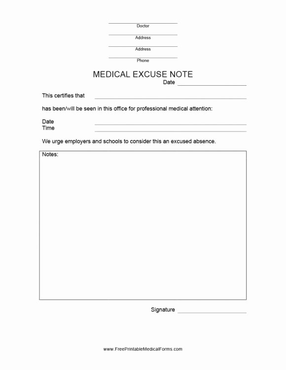 Doctors Note for Work Absence Inspirational 42 Fake Doctor S Note Templates for School &amp; Work