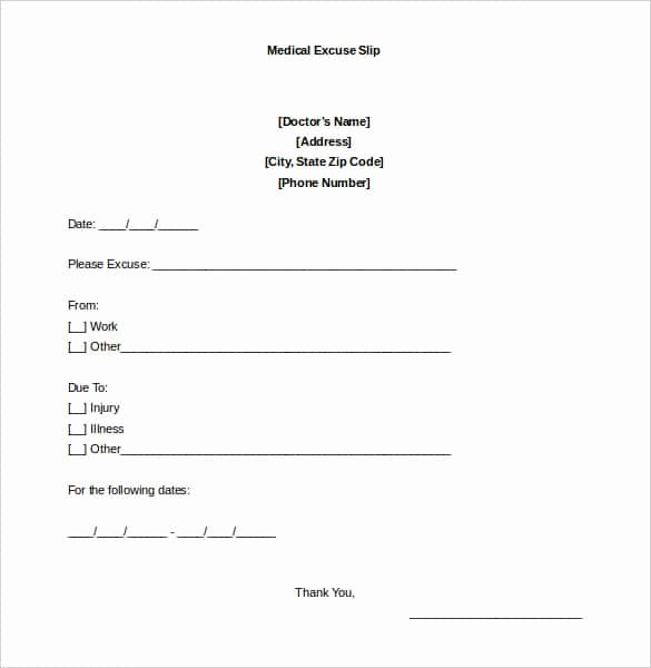 Doctors Note for Work Pdf Fresh 4 Printable Doctor S Note for Work Templates Pdf Word