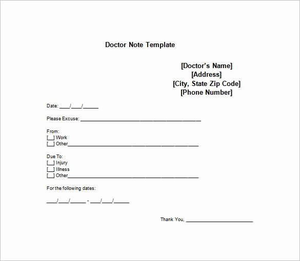 Doctors Note Template Pdf Luxury Doctor Note Templates for Work – 8 Free Word Excel Pdf
