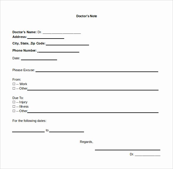 Doctors Notes for Missing Work Best Of 22 Doctors Note Templates Free Sample Example format