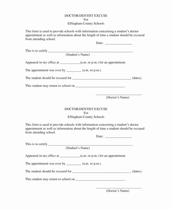 Doctors Notes for Missing Work Inspirational 12 Excuse Note Templates for Work &amp; School Pdf