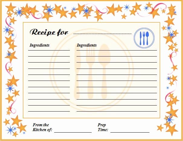 Editable Recipe Card Template Best Of Free Editable Recipe Card Templates for Microsoft Word