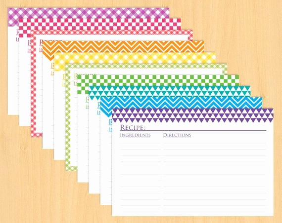 Editable Recipe Card Template Fresh Rainbow Printable Recipe Card Collection 6x4 Printable