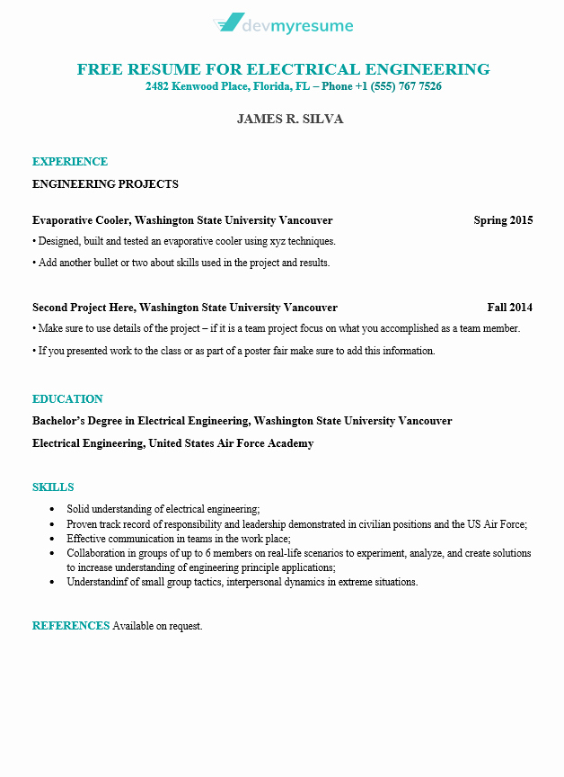 Electrical Engineer Resume Sample Lovely Engineering Resume