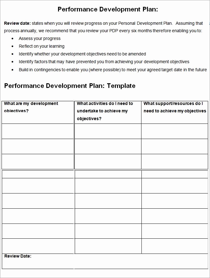 Employee Development Plans Templates Lovely Performance Development Plan Template 10 Development