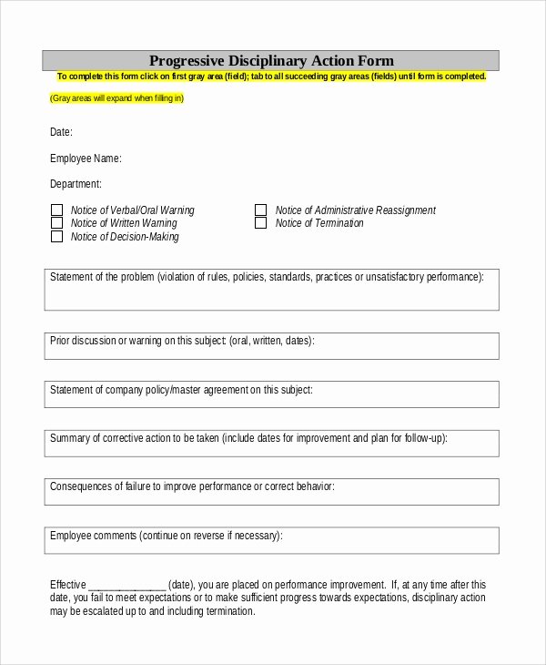 Employee Disciplinary Action form Awesome Sample Employee Discipline form 10 Examples In Pdf Word