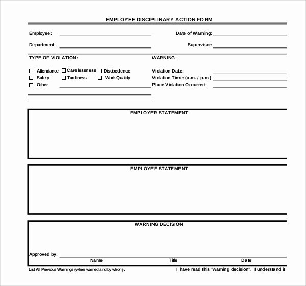 Employee Disciplinary Action form Beautiful 13 Employees Write Up Templates – Free Sample Example