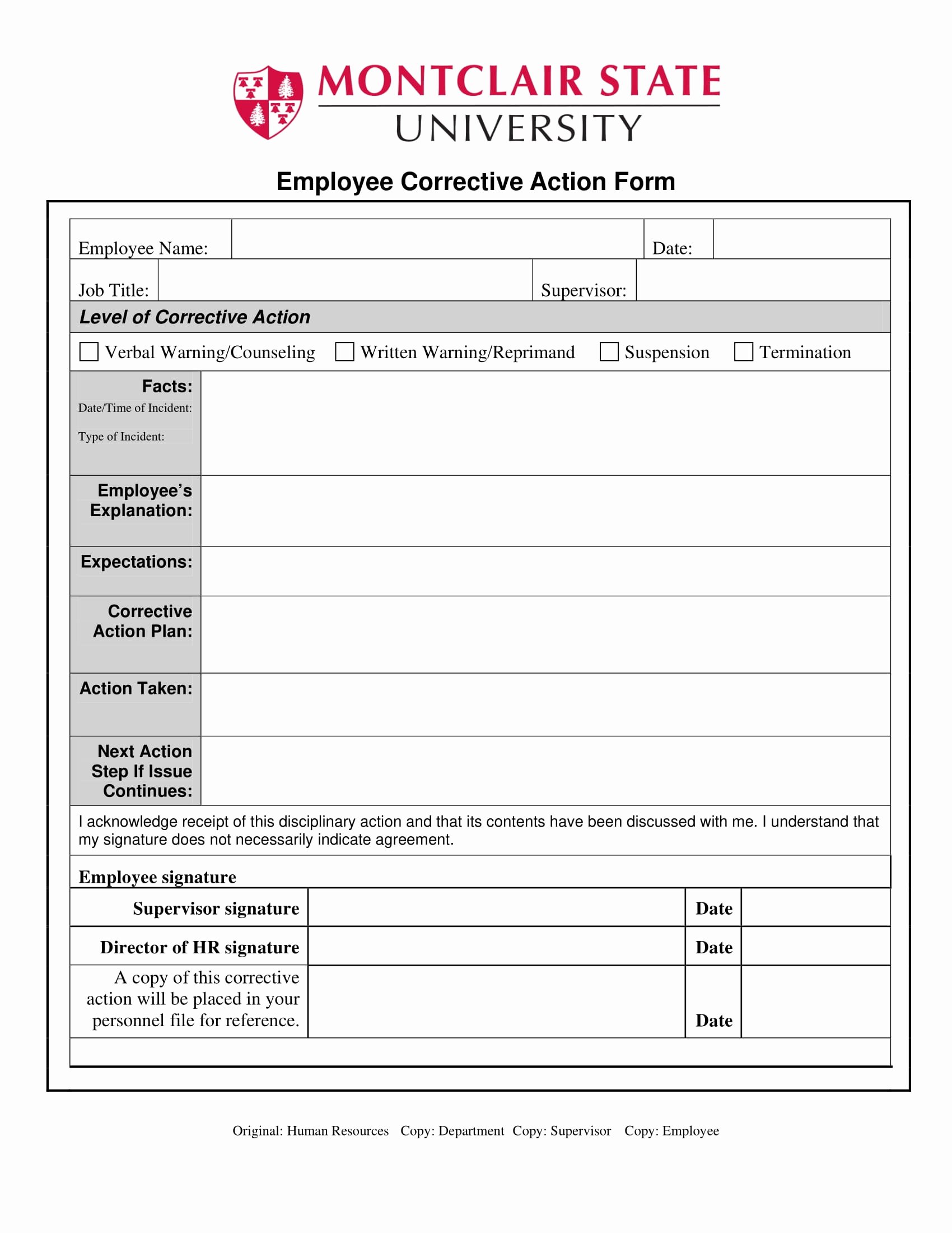Employee Disciplinary Action form Luxury 9 Disciplinary Action form Examples Pdf Word